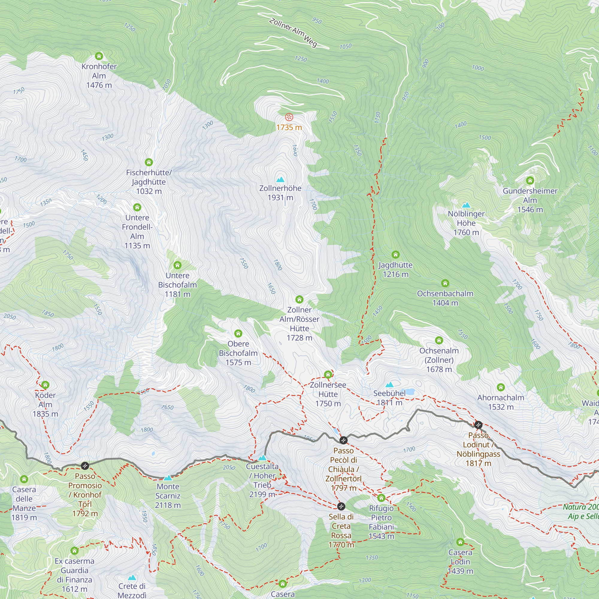 Zollner Alm/Rösser Hütte map
