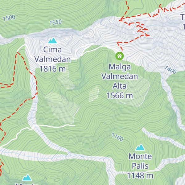 Map of Casera Valmedan di sotto