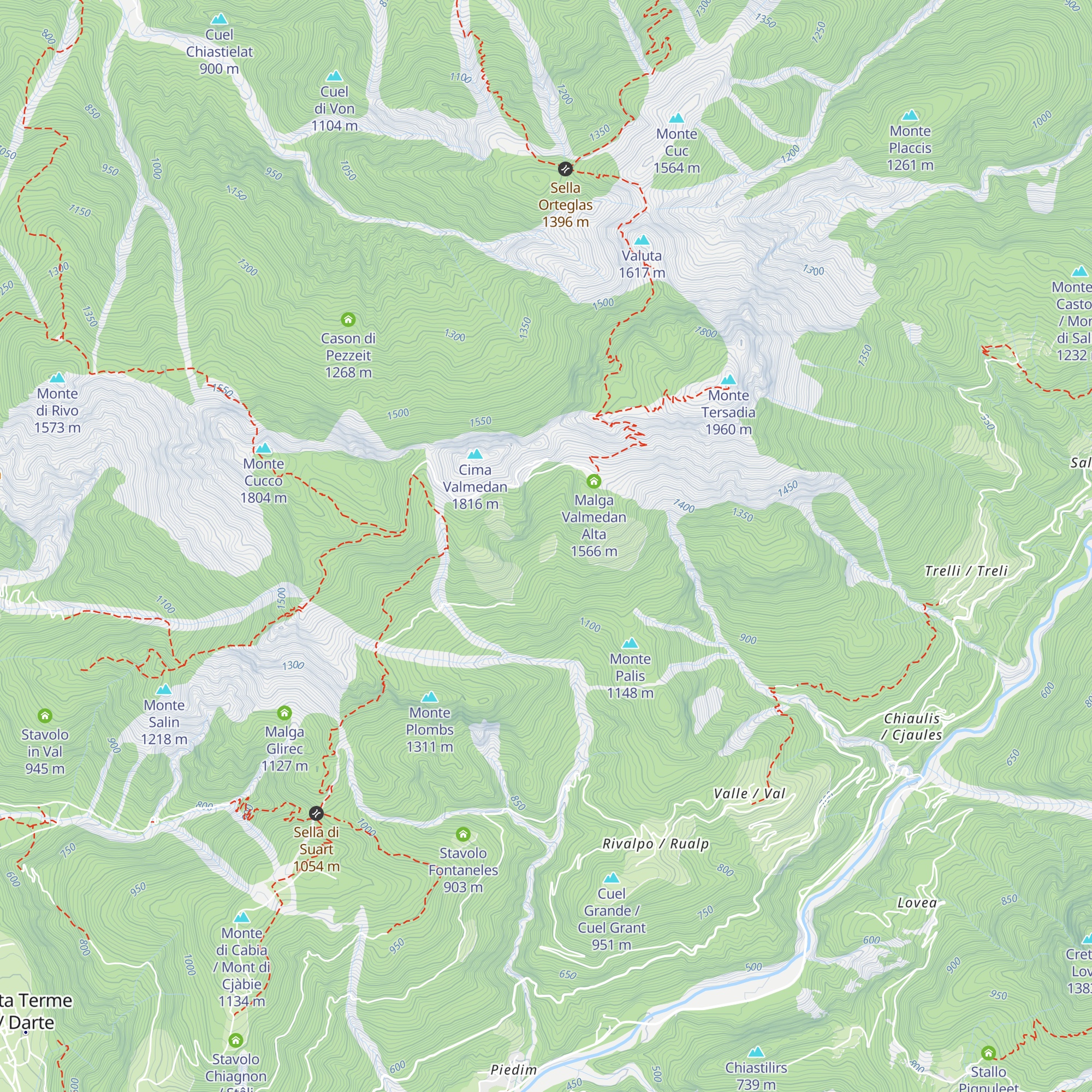 Casera Valmedan di sotto map