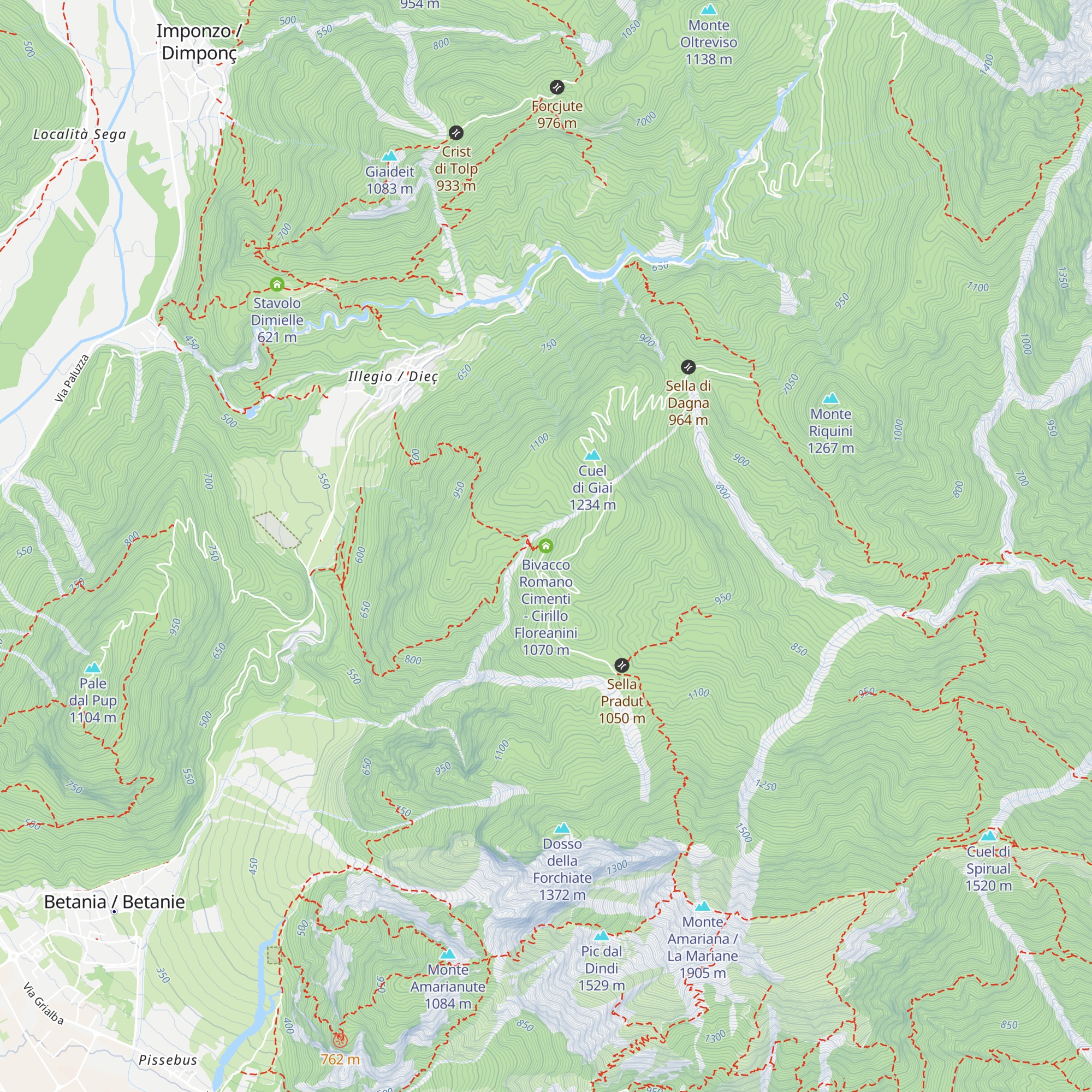 Bivacco Romano Cimenti - Cirillo Floreanini map