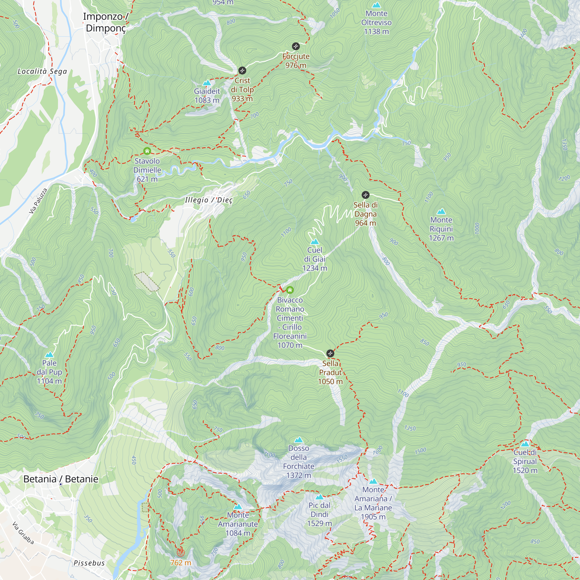 Bivacco Romano Cimenti - Cirillo Floreanini map