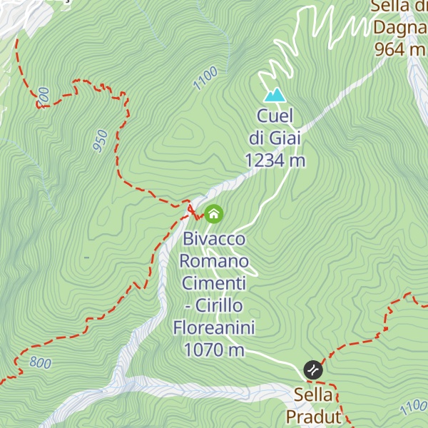 Map of Bivacco Romano Cimenti - Cirillo Floreanini