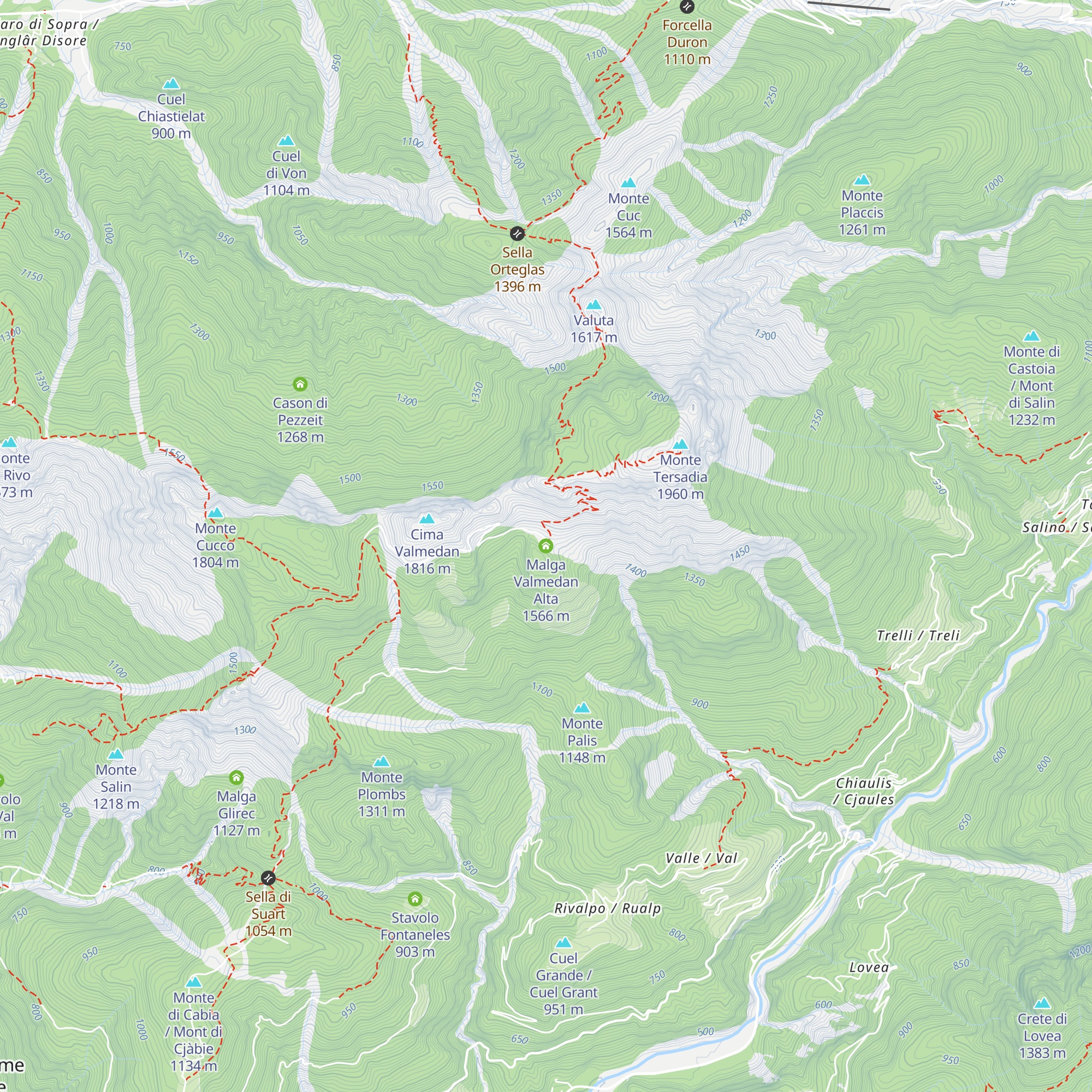 Malga Valmedan Alta map