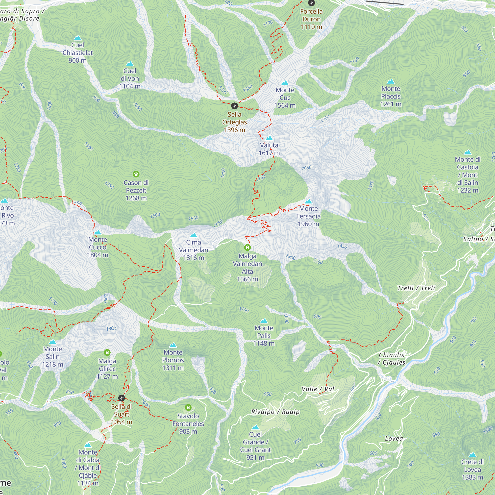 Malga Valmedan Alta map