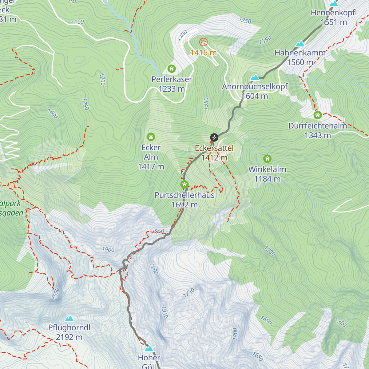 Purtschellerhaus map