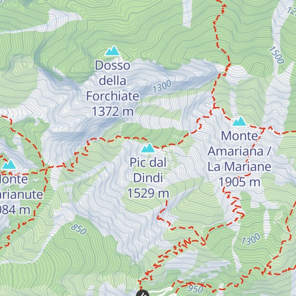 Map of Pic dal Dindi