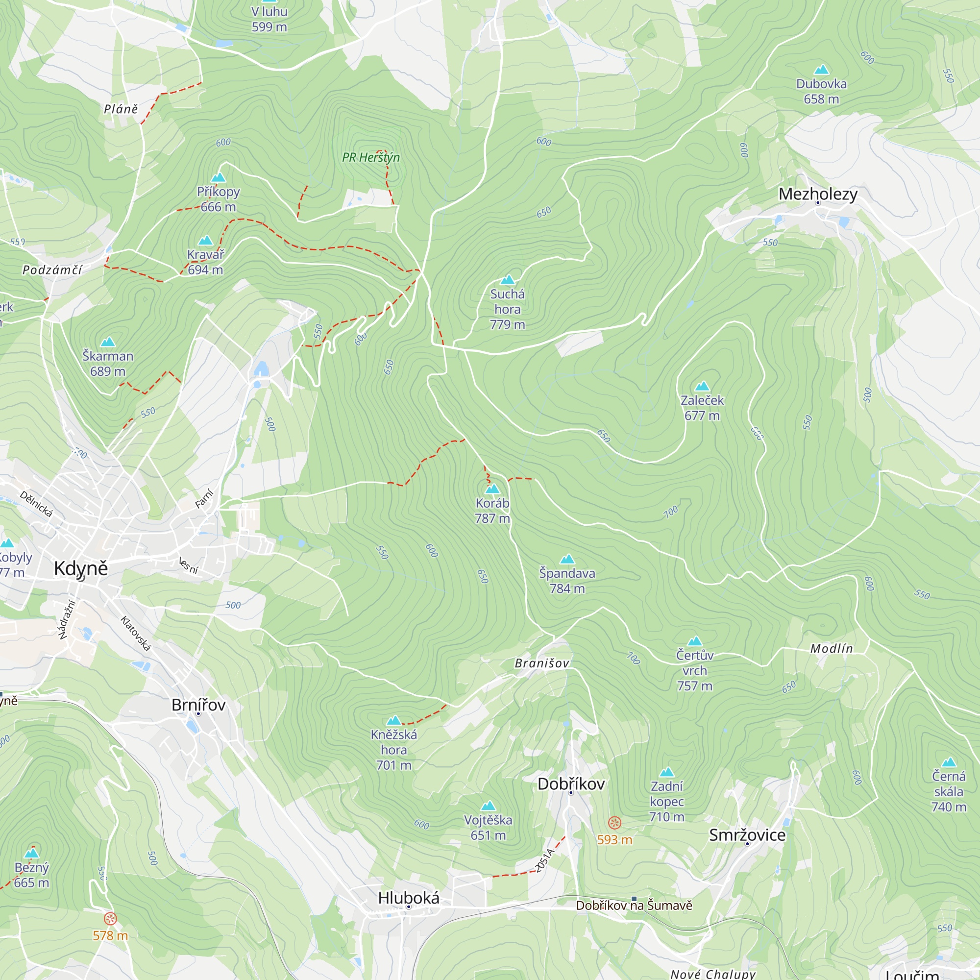 Horská chata Koráb map