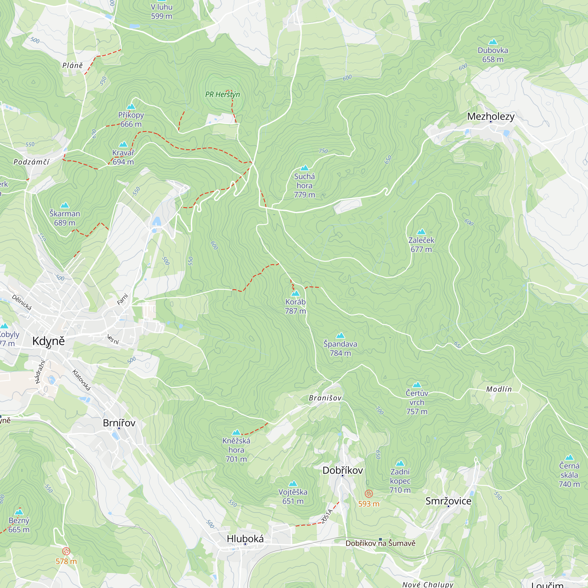 Horská chata Koráb map