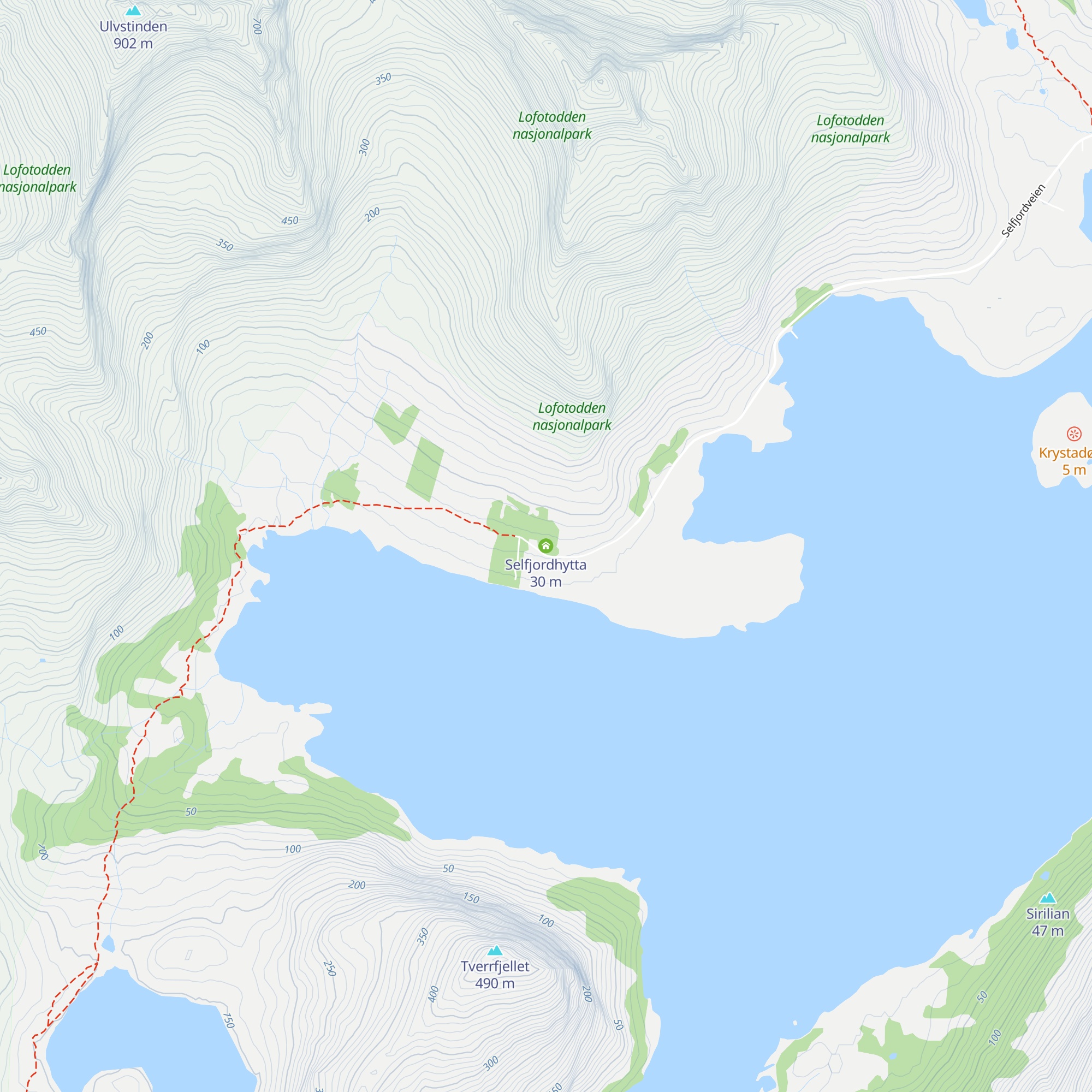 Selfjordhytta map