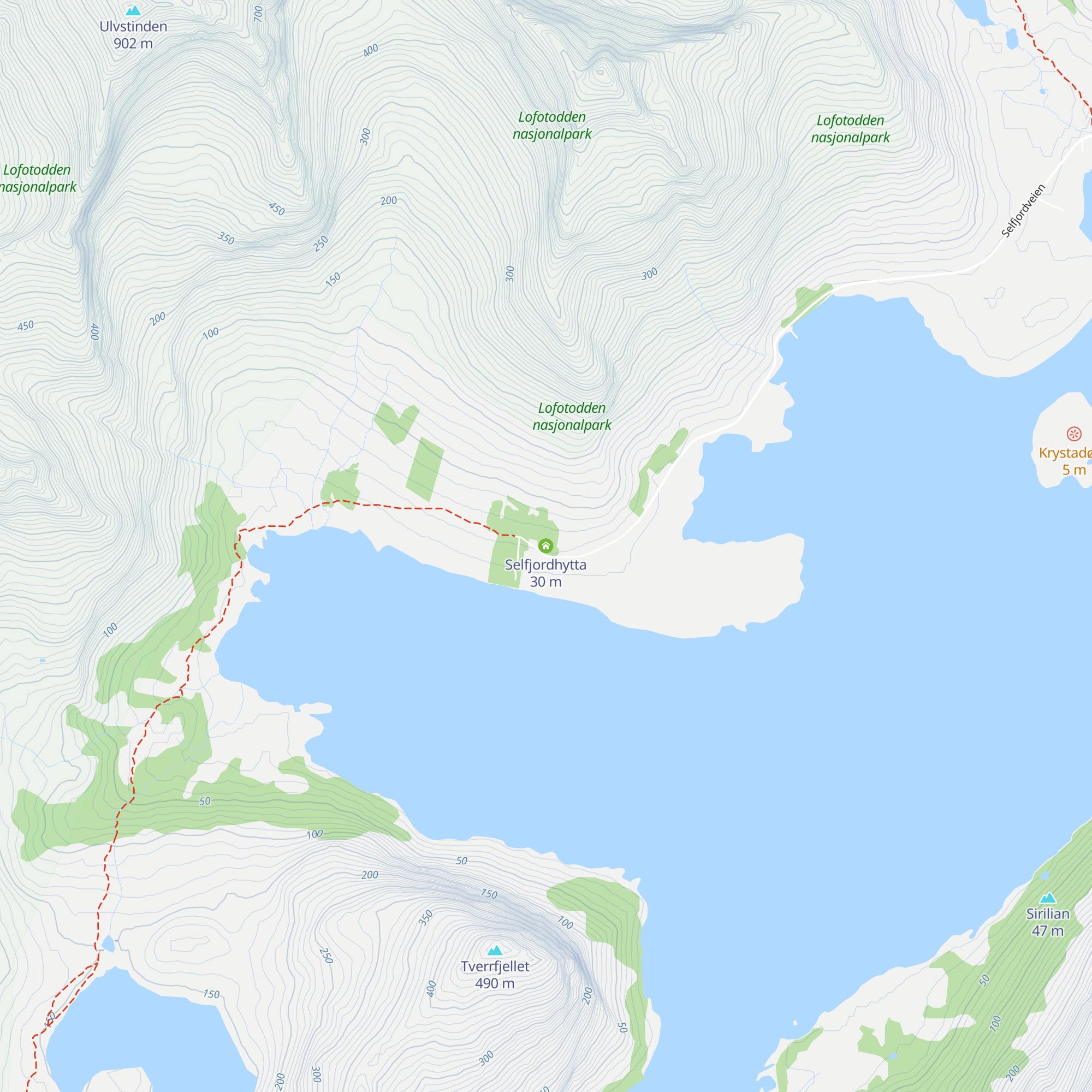 Selfjordhytta map