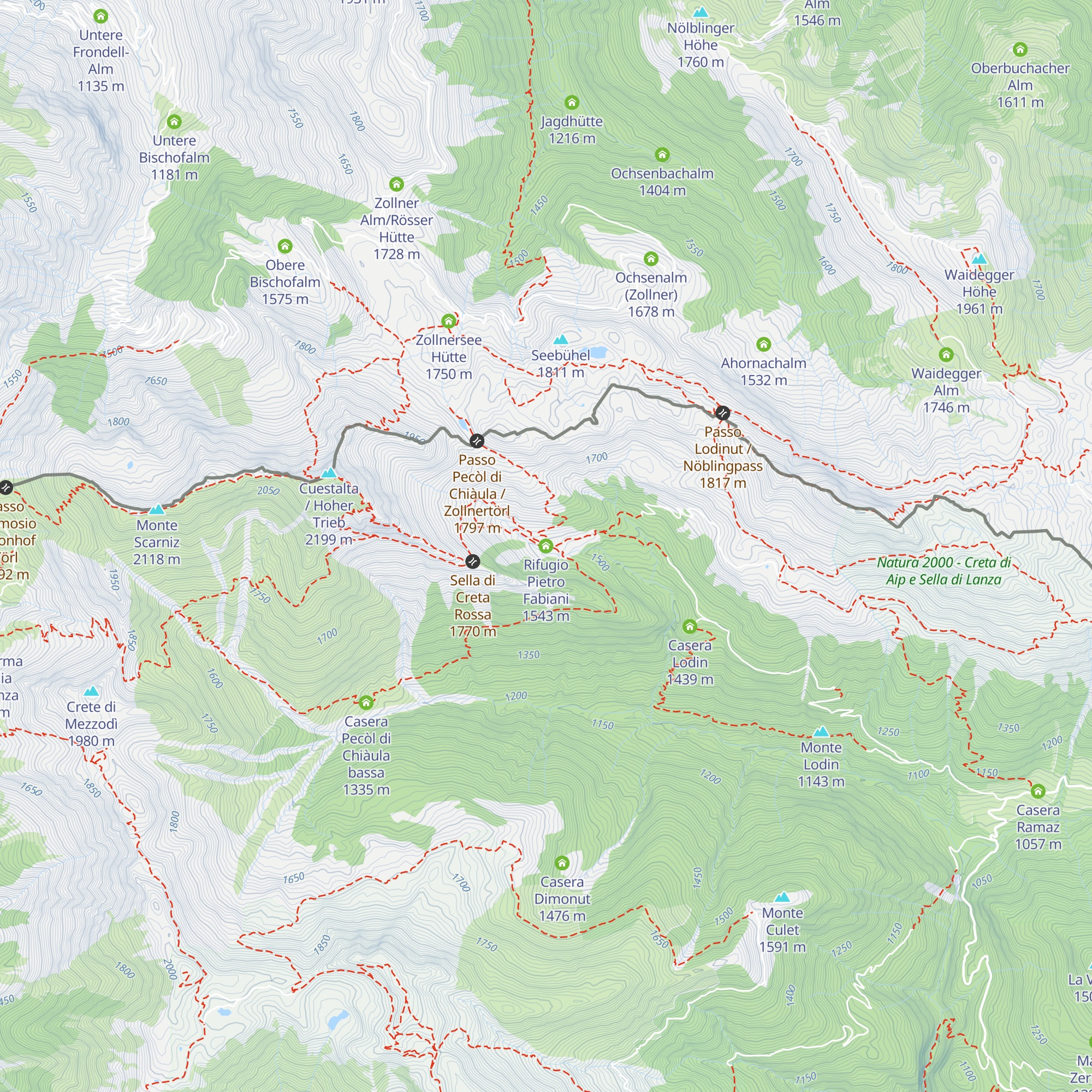 Rifugio Pietro Fabiani map