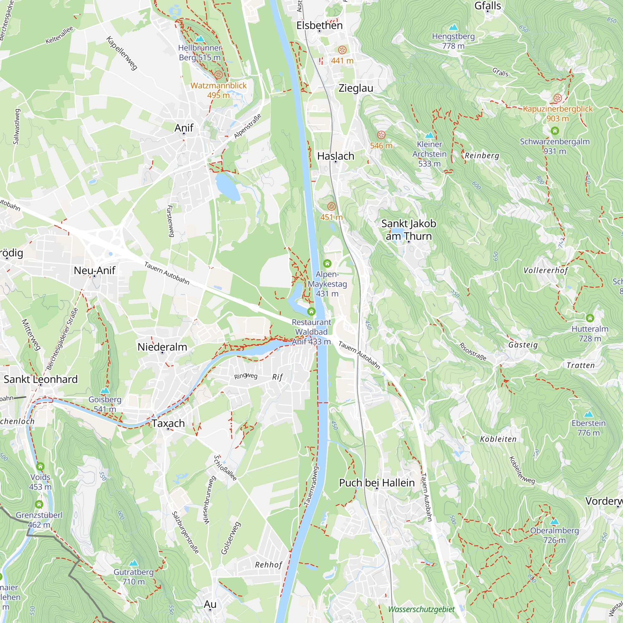 Restaurant Waldbad Anif map