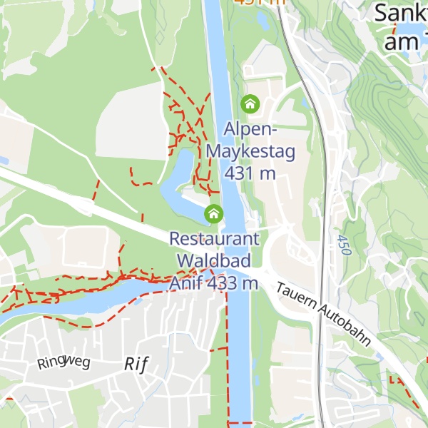 Map of Restaurant Waldbad Anif