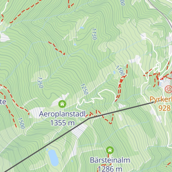 Map of Starthütte Aeroplan