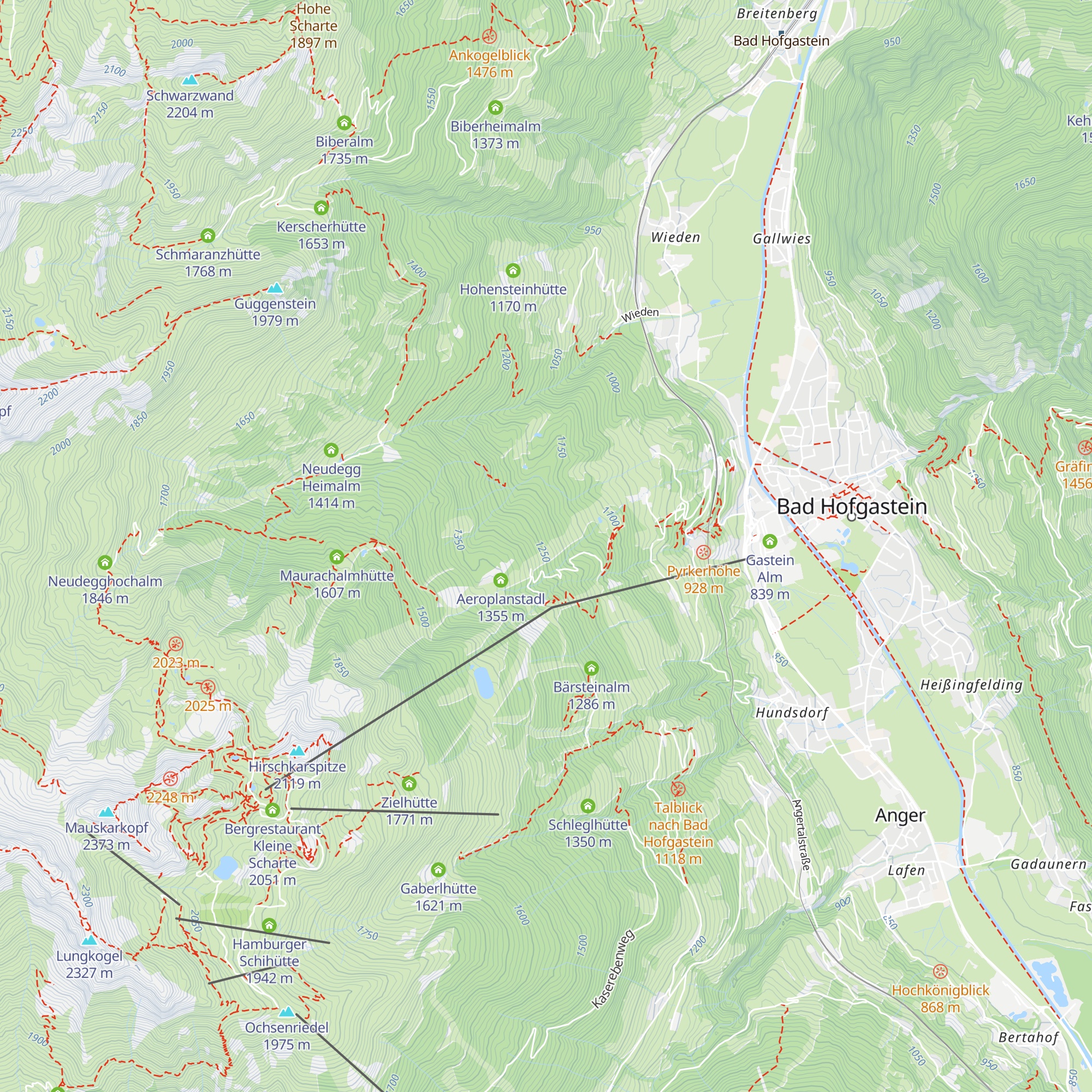 Starthütte Aeroplan map