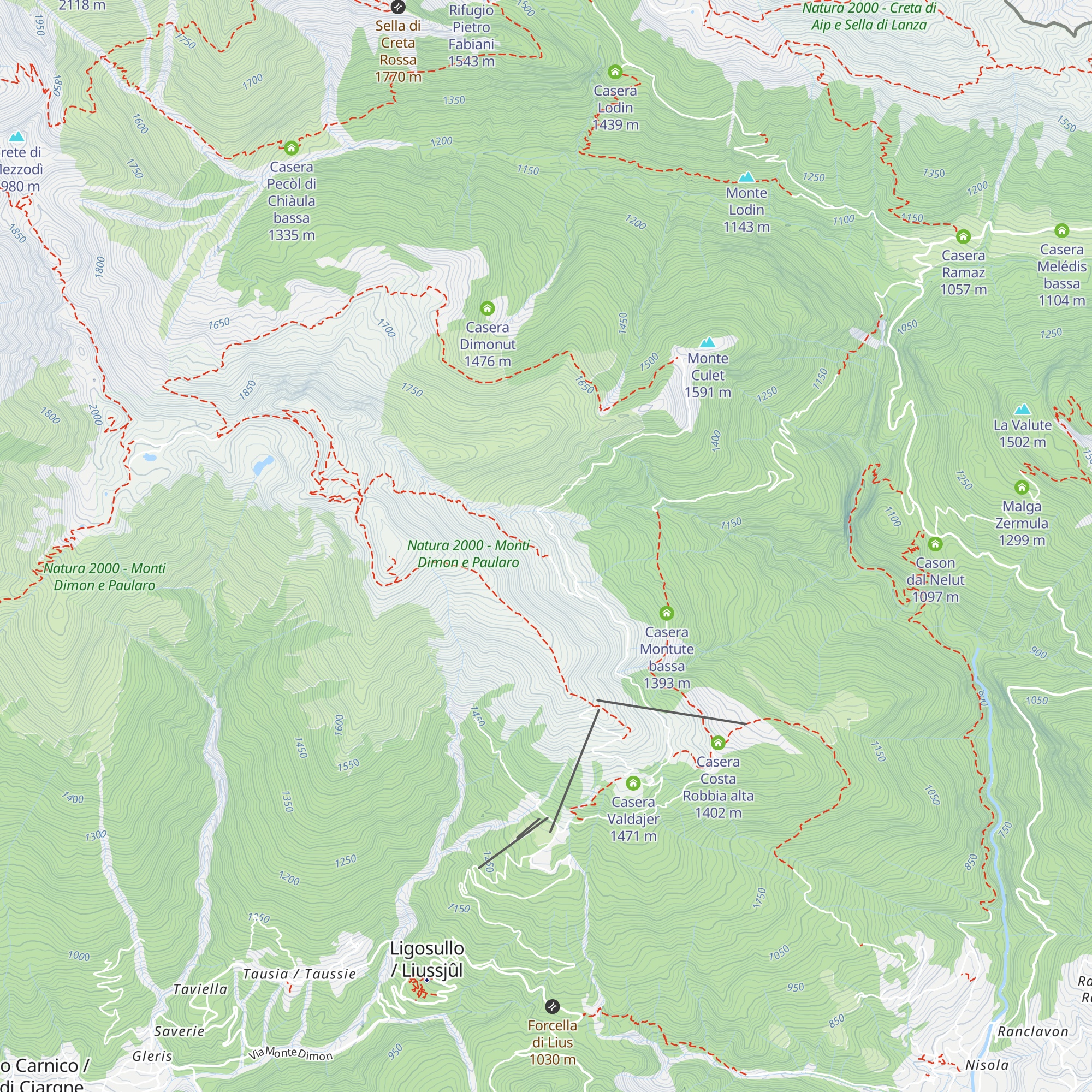Casera Montute di mezzo map