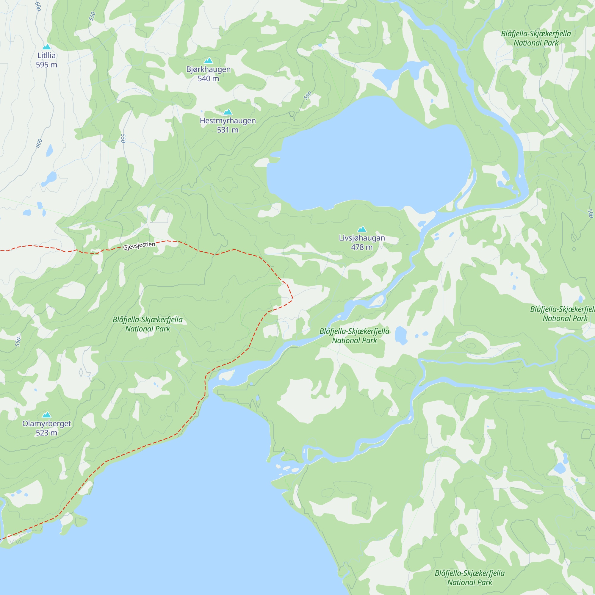 Gjefsjøen Fjellgård map