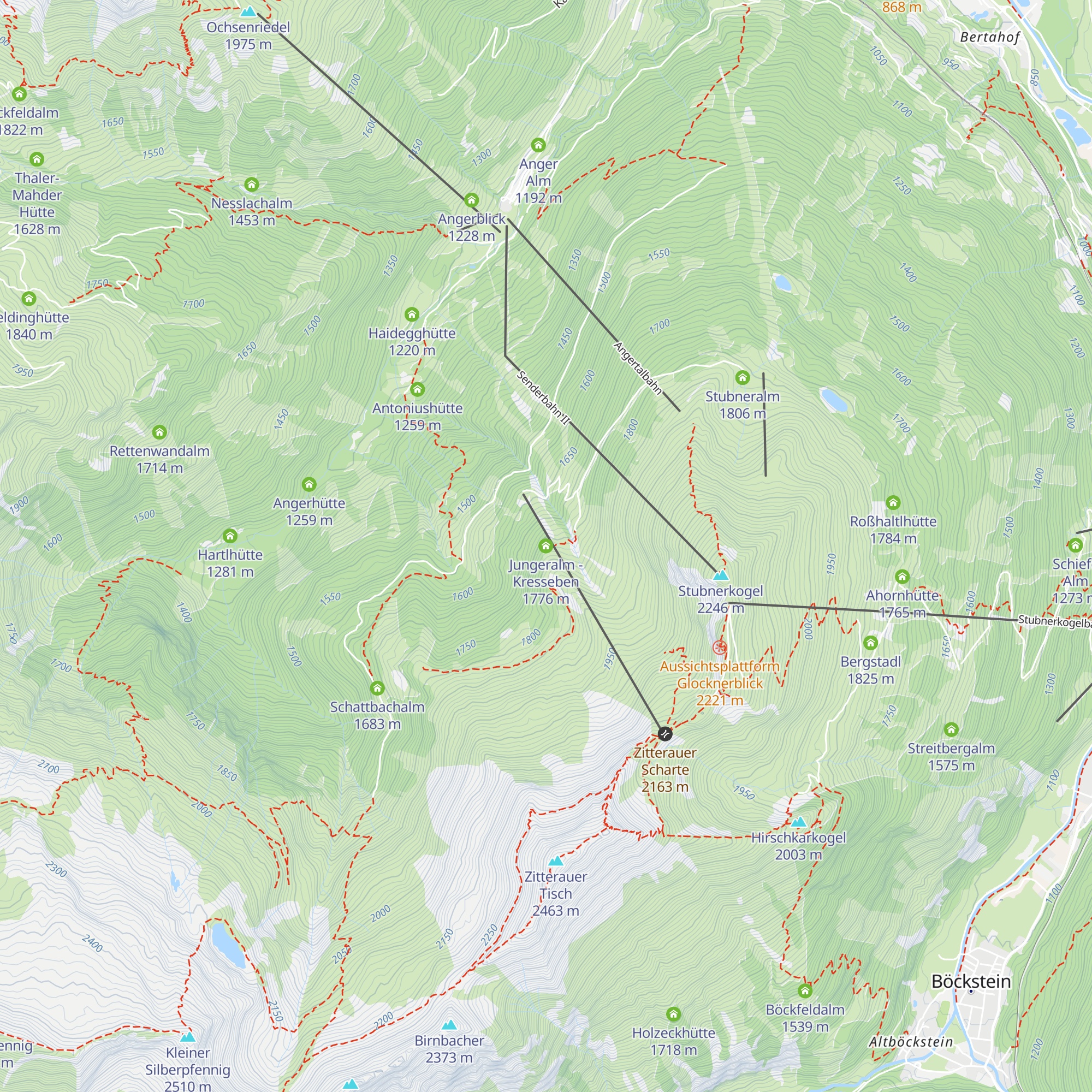 Jungeralm - Kresseben map