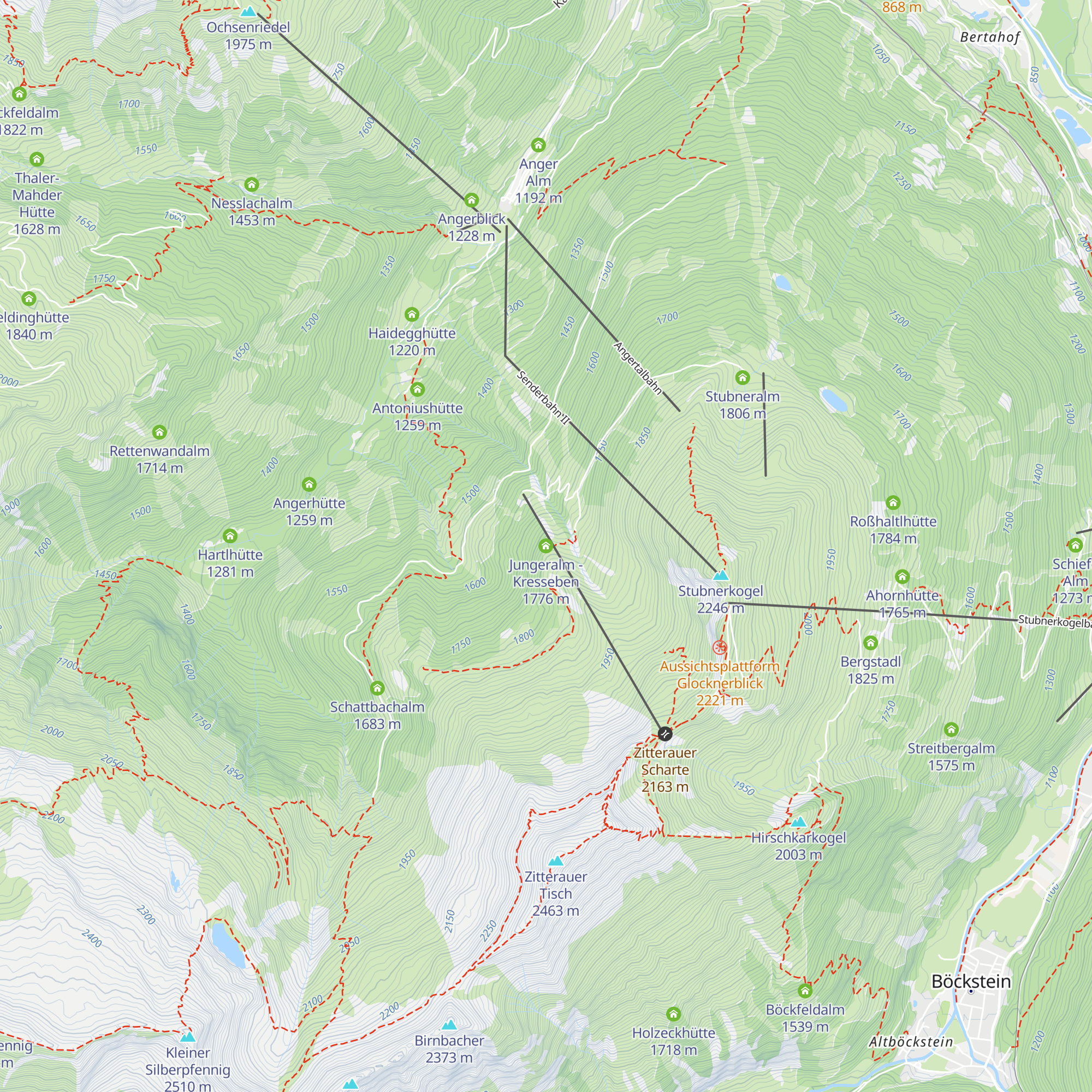 Jungeralm - Kresseben map