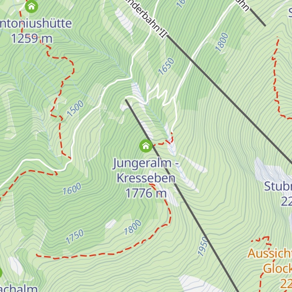 Map of Jungeralm - Kresseben