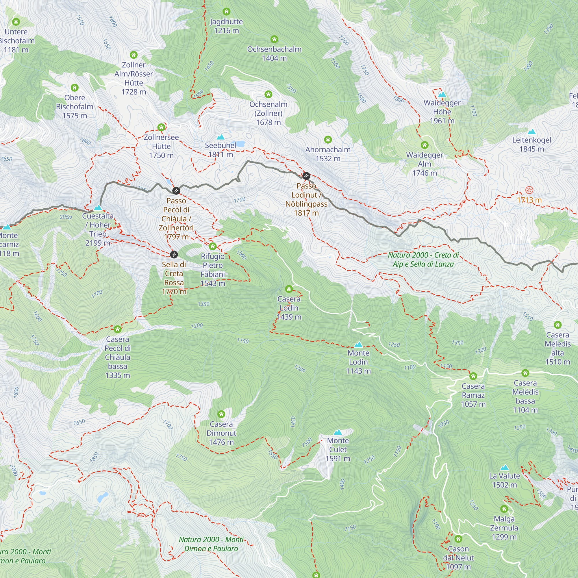 Casera Lodin map