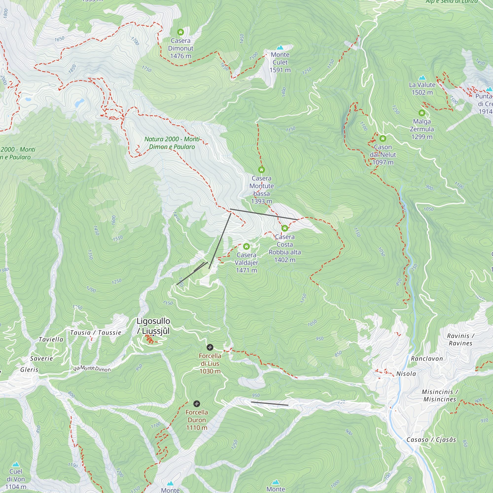 Casera Valdajer map