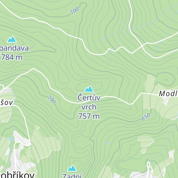 Map of Čertův vrch