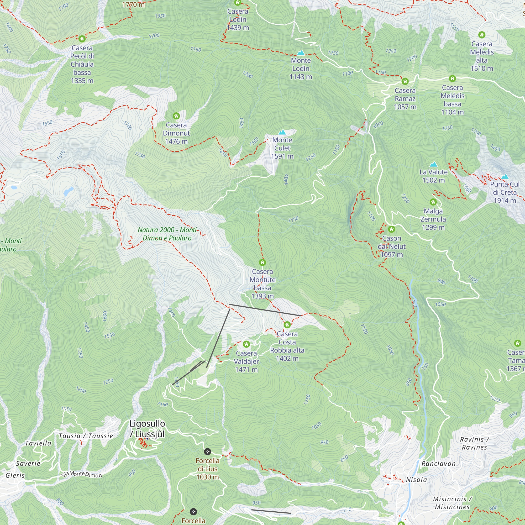Casera Montute bassa map