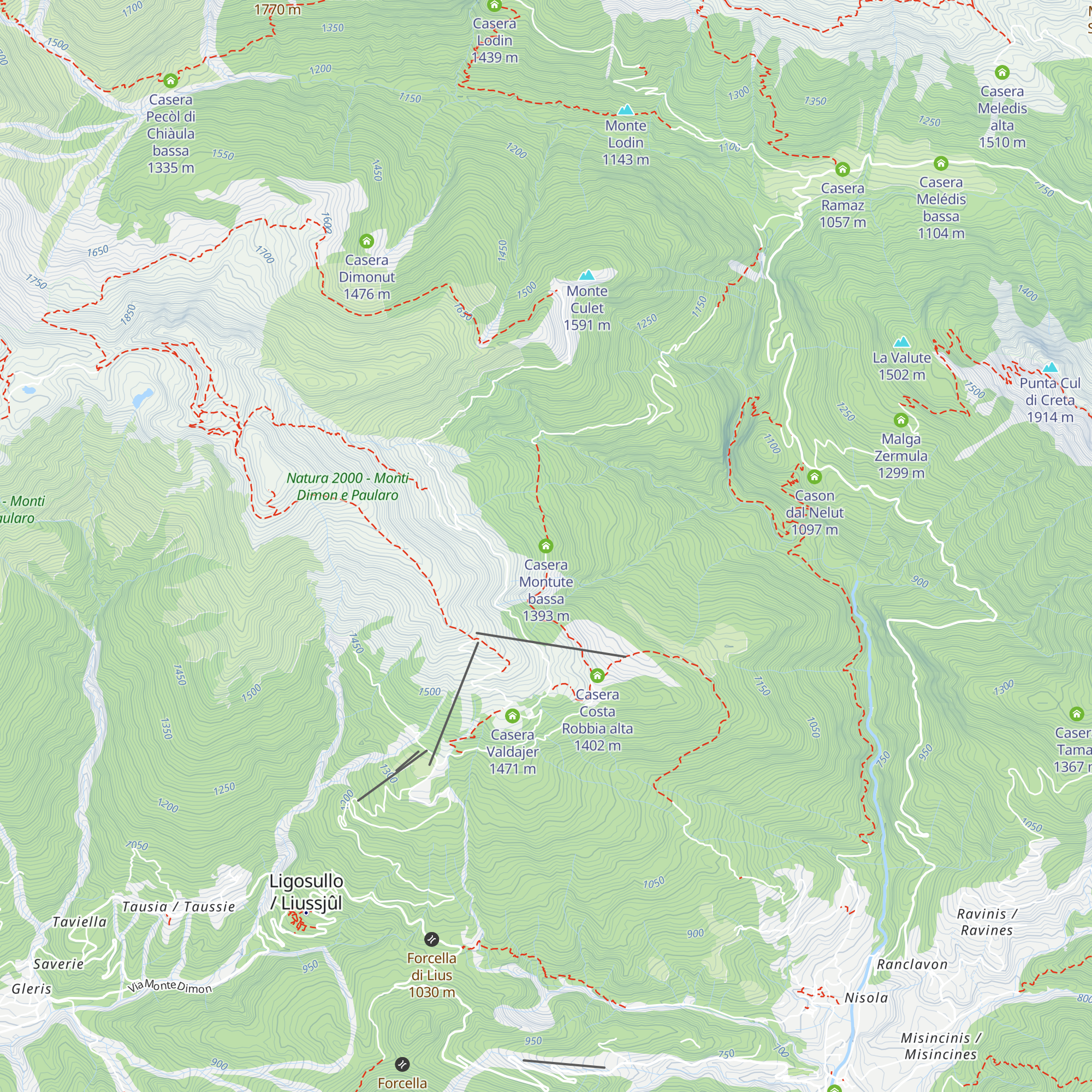 Casera Montute bassa map