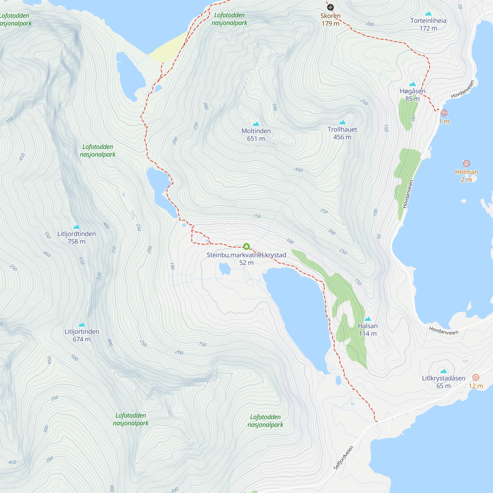 Steinbu,markvatnet,krystad map