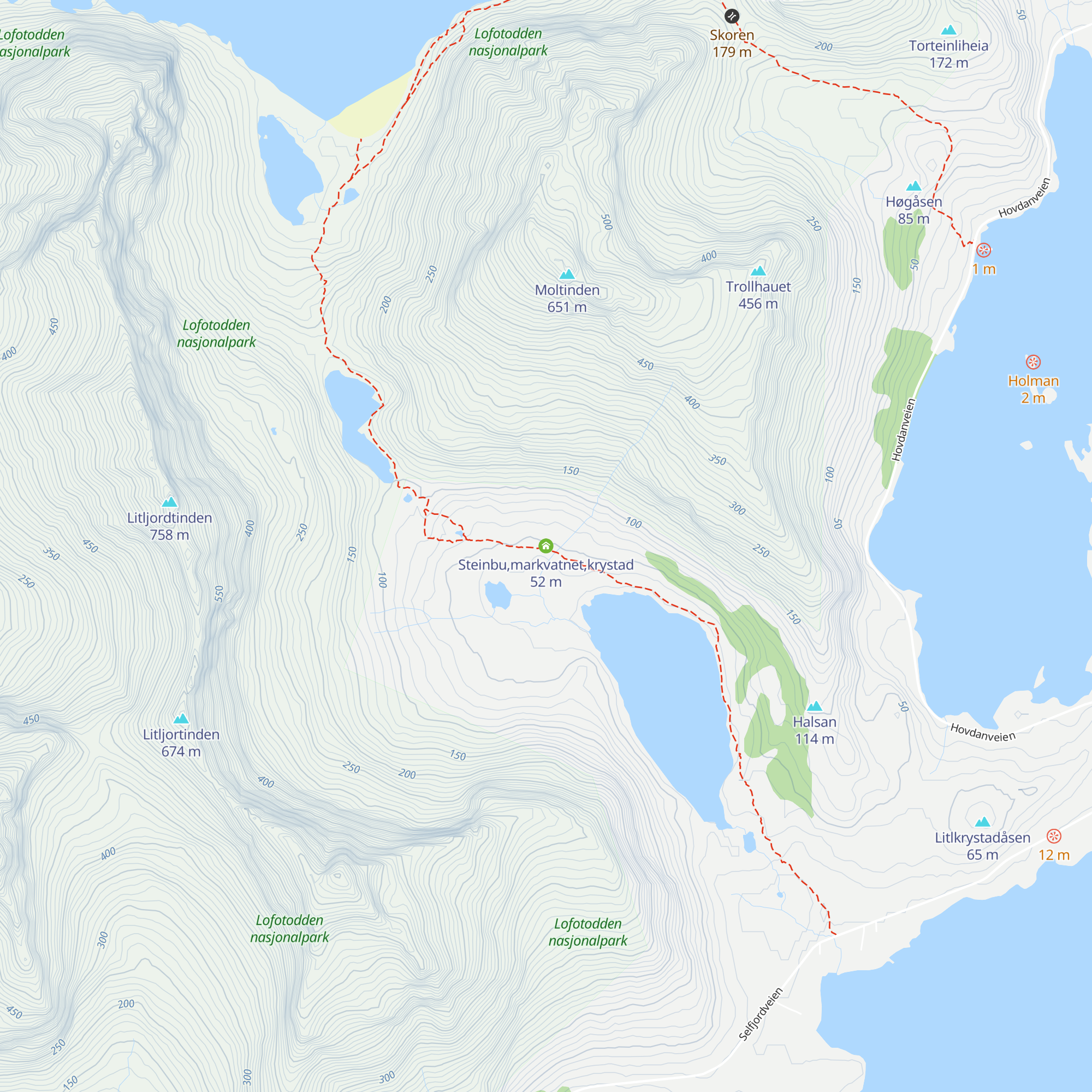 Steinbu,markvatnet,krystad map