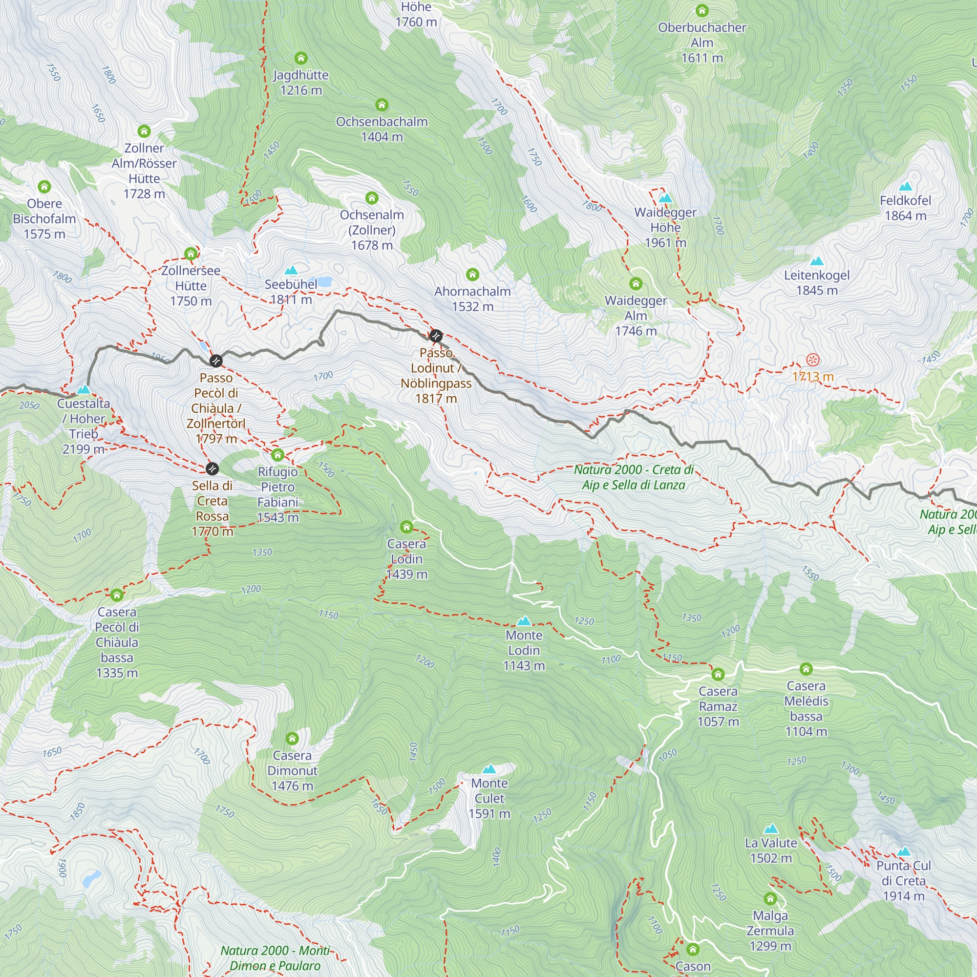 Malga Lodin alta map