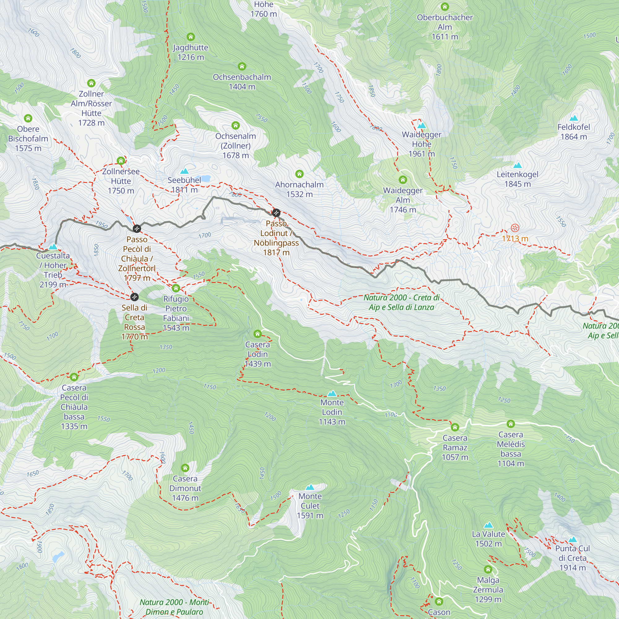 Malga Lodin alta map