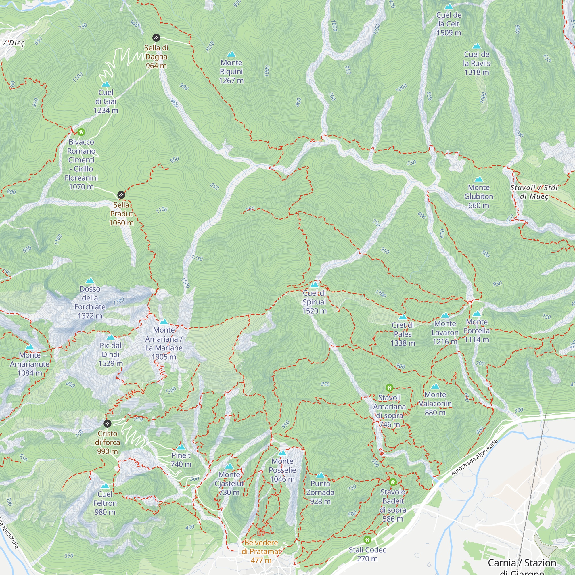 Ricovero Plan d'Aiars map