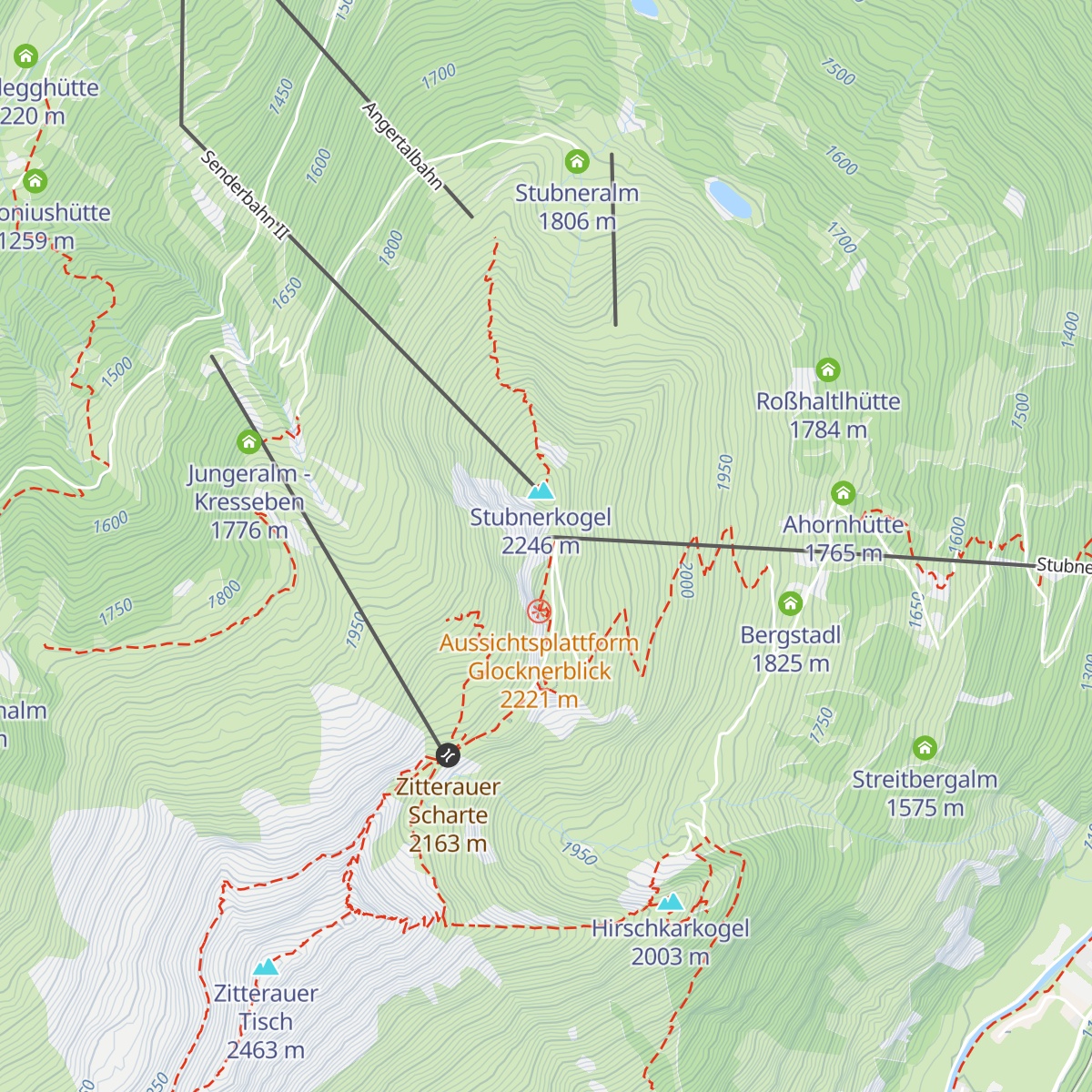 Gipfelrestaurant Stubnerkogel map