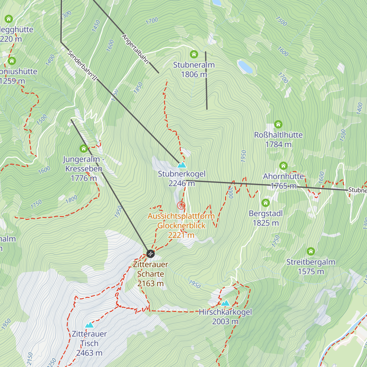 Gipfelrestaurant Stubnerkogel map