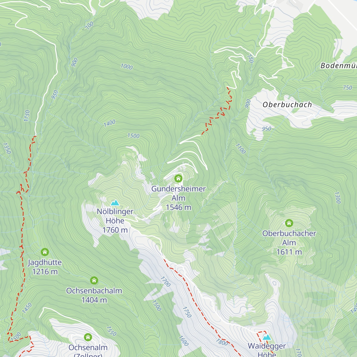 Gundersheimer Alm map