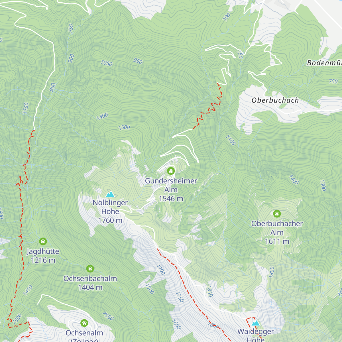 Gundersheimer Alm map