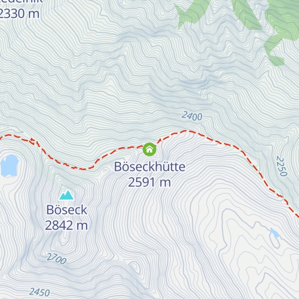 Map of Böseckhütte