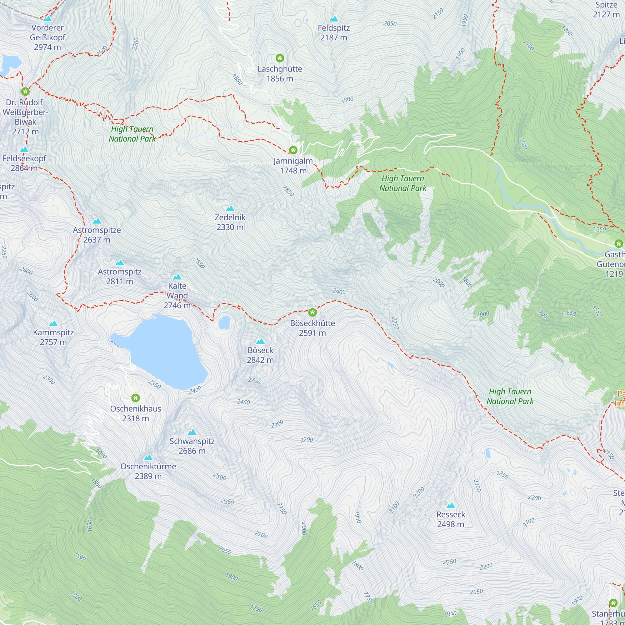 Böseckhütte map