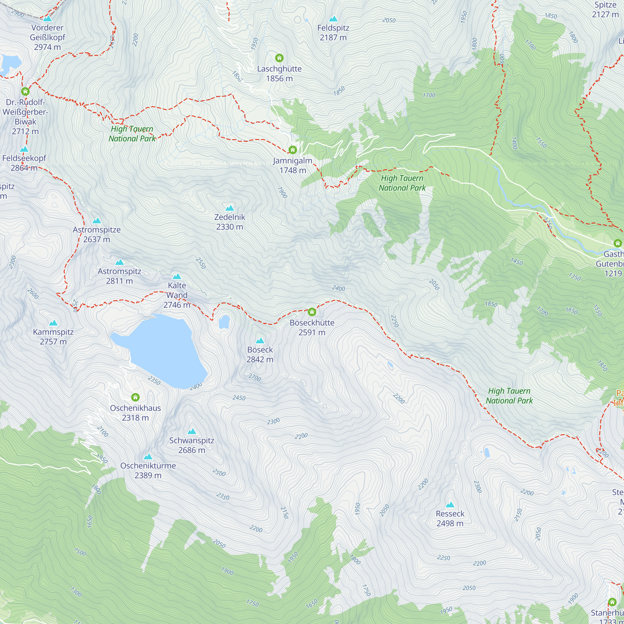 Böseckhütte map