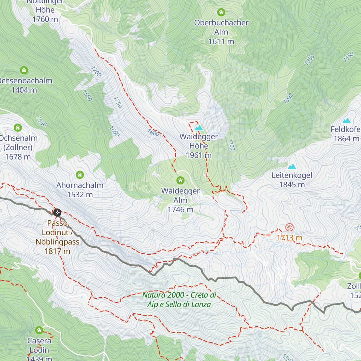 Waidegger Alm map