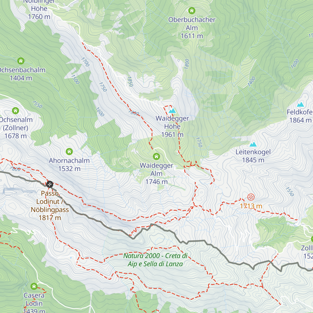 Waidegger Alm map