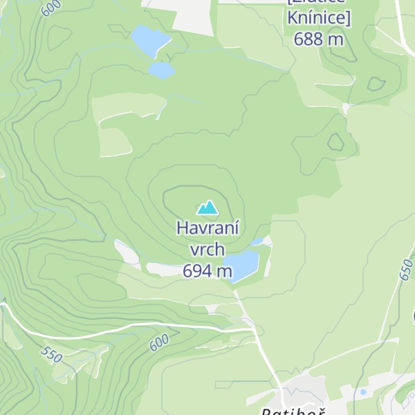 Map of Havraní vrch