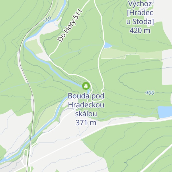 Map of Bouda pod Hradeckou skálou