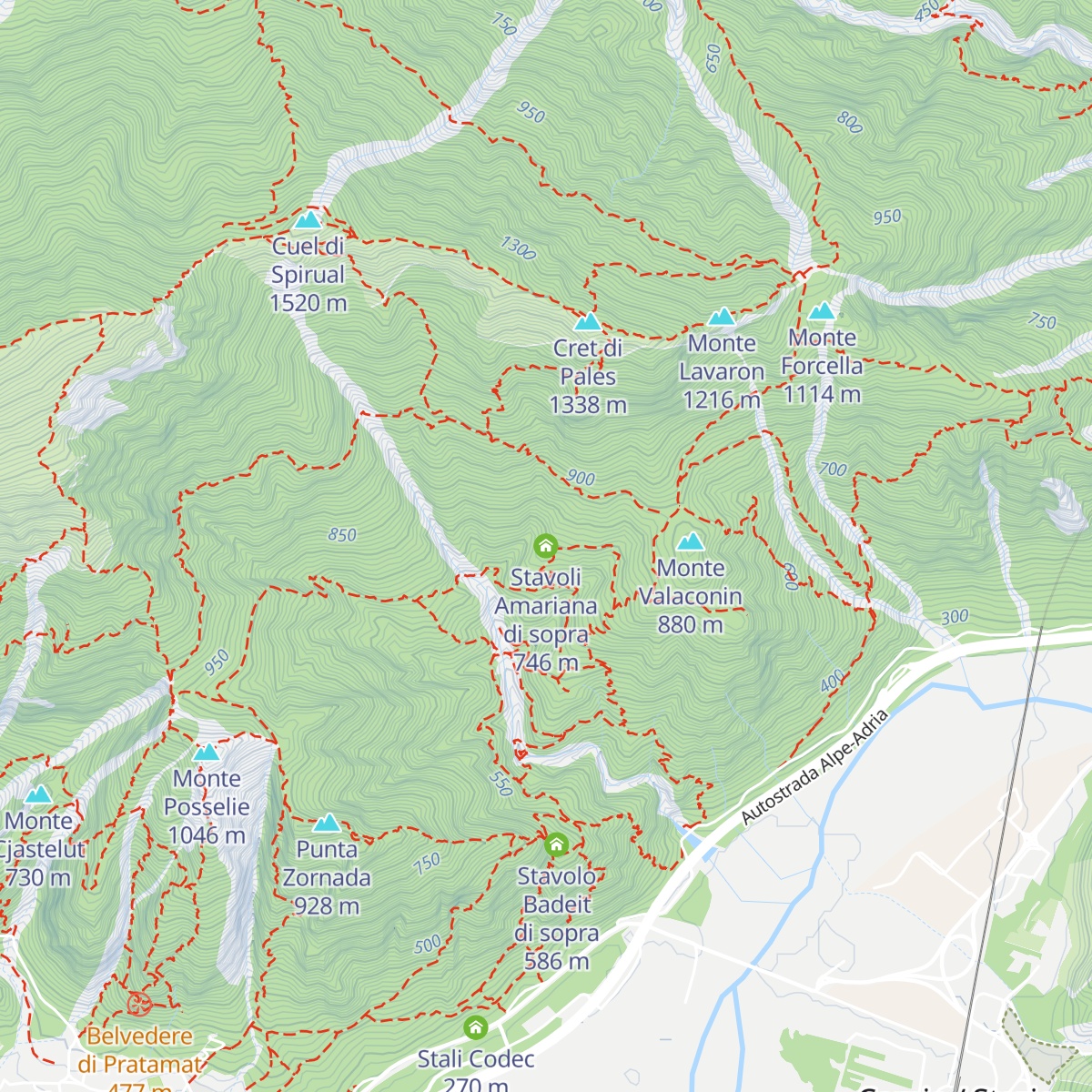 Stavoli Amariana di sopra map