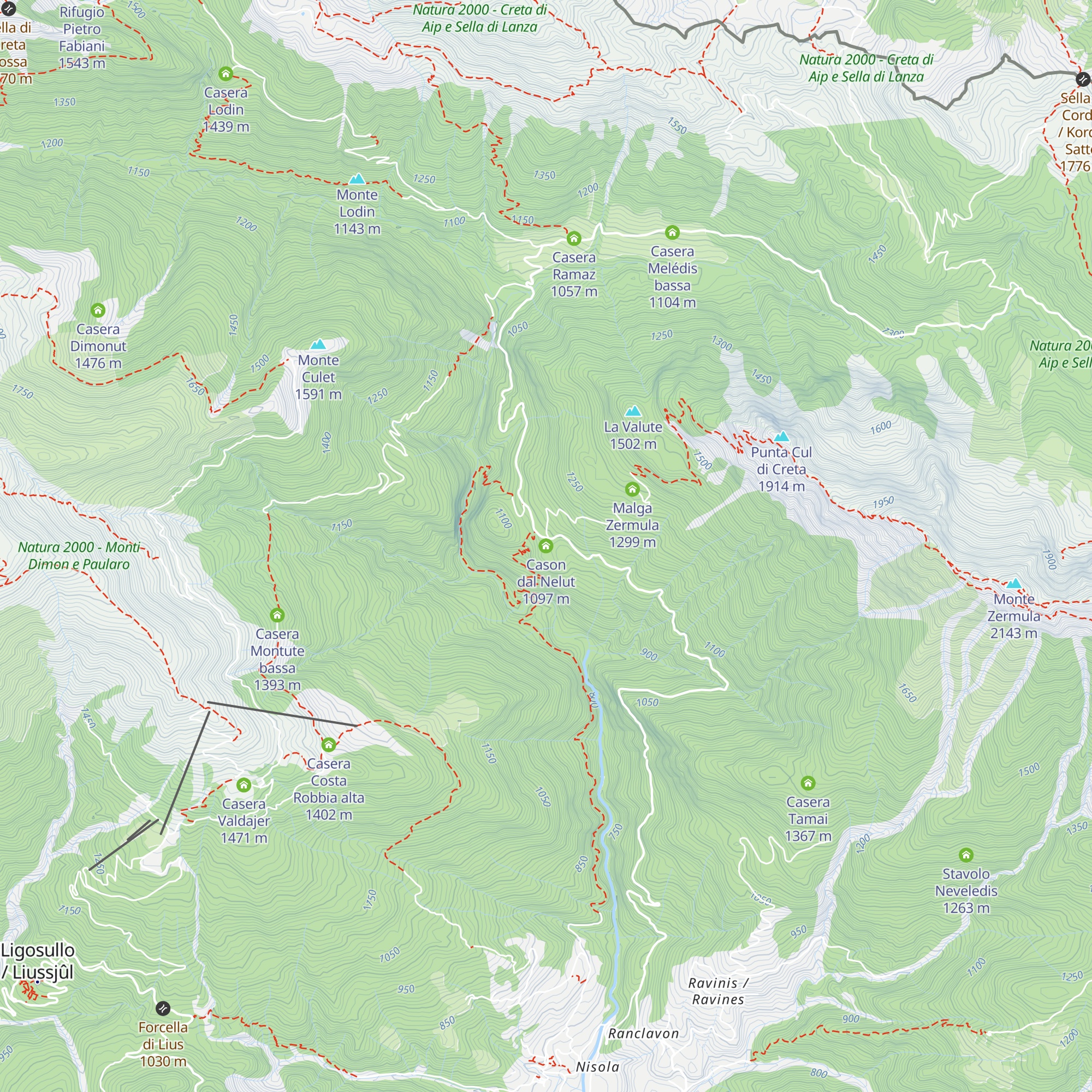 Cason dal Nelut map