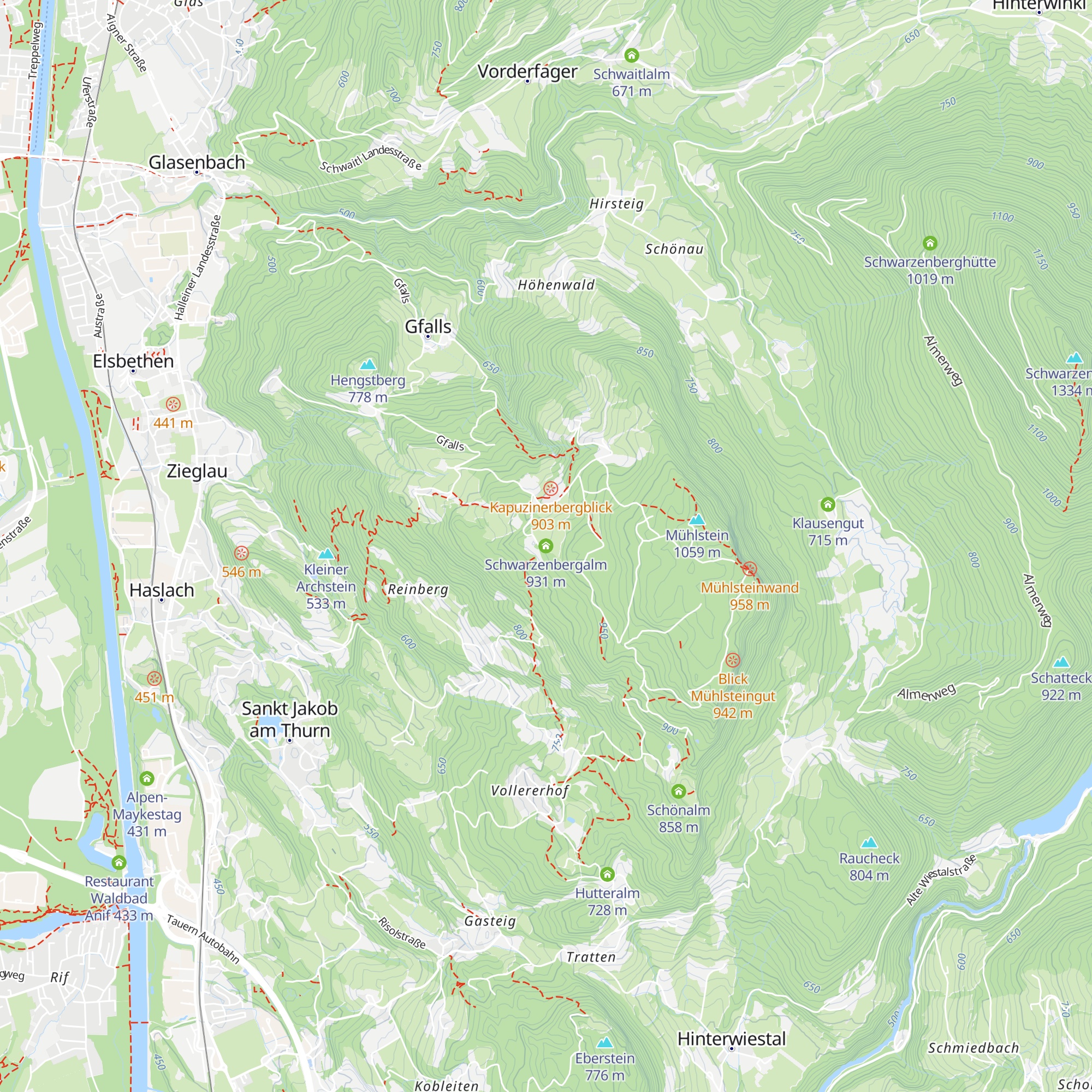 Schwarzenbergalm map