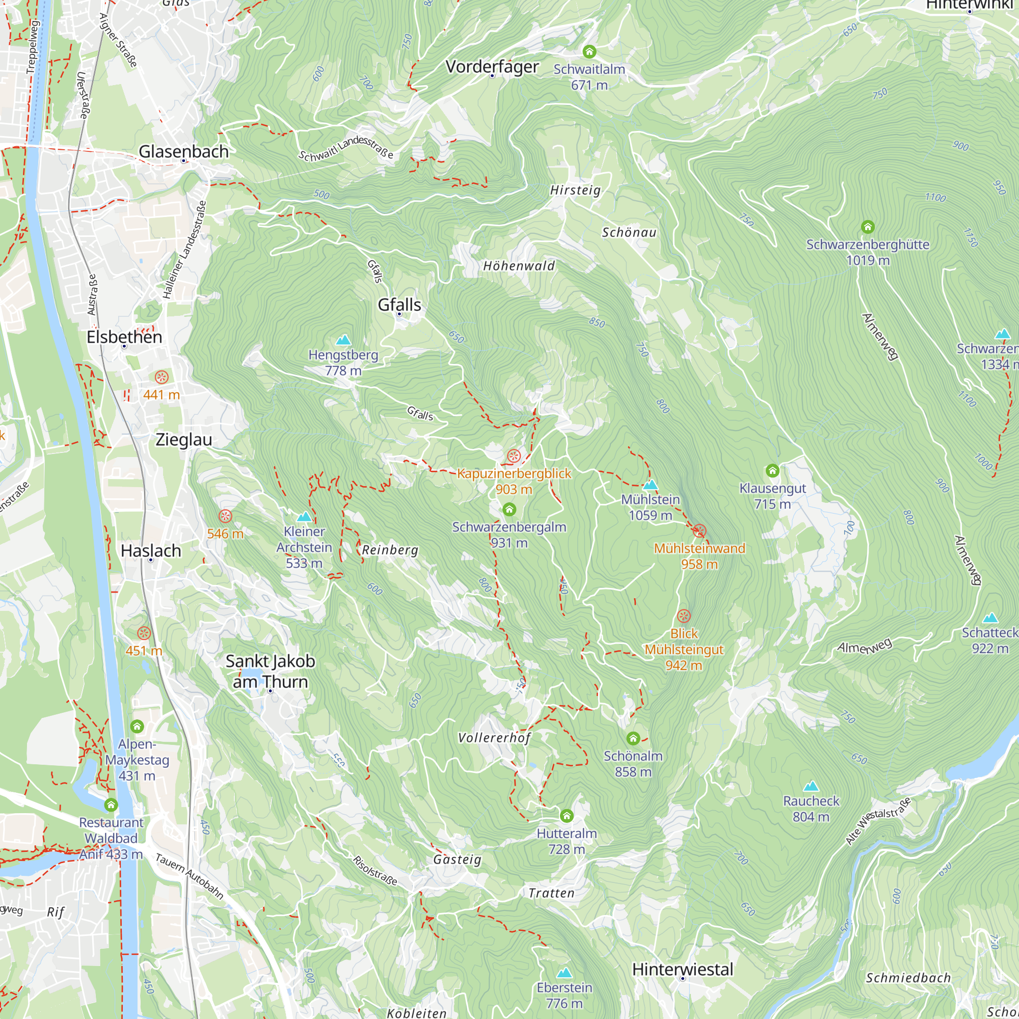 Schwarzenbergalm map