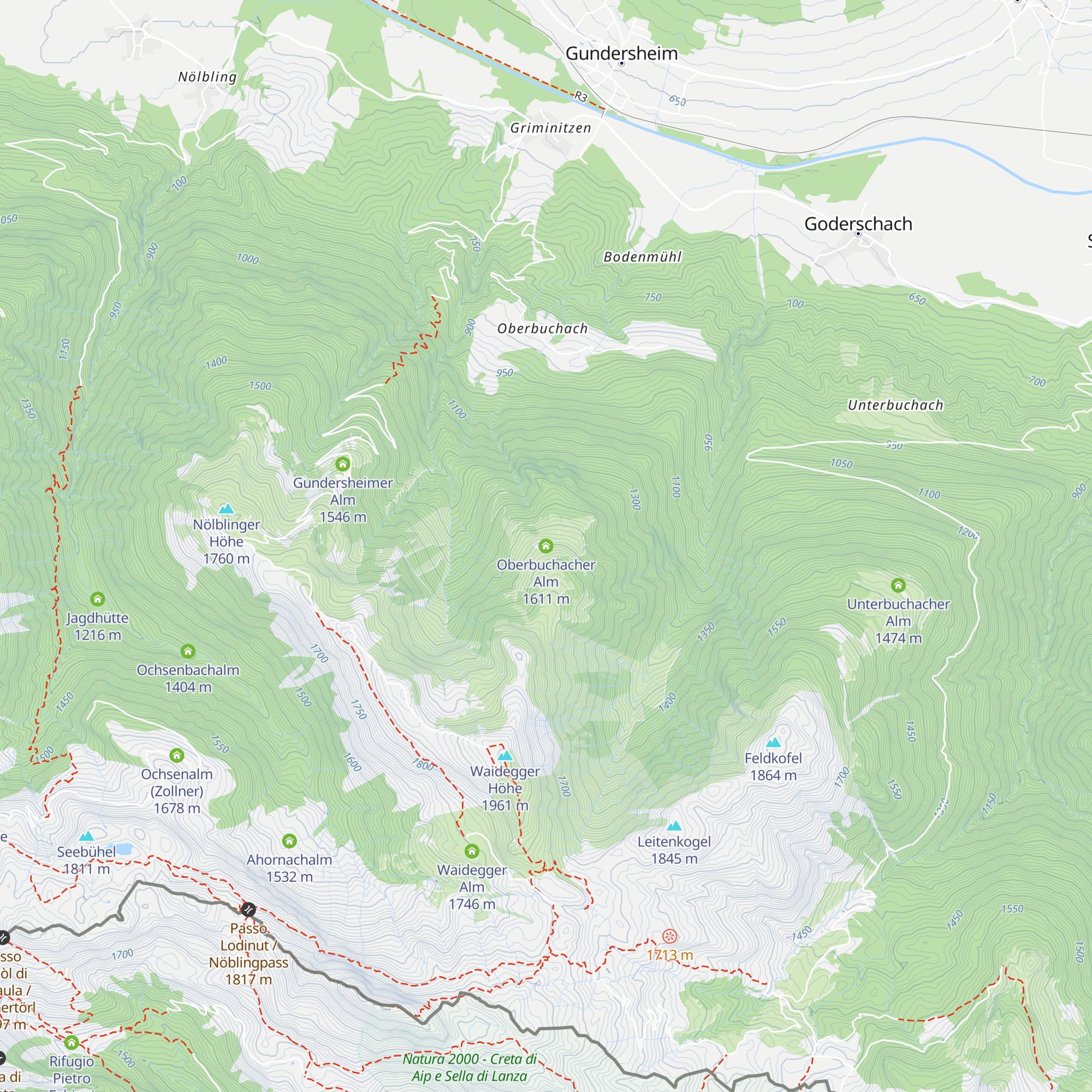 Oberbuchacher Alm map